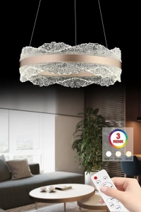 Titanic 40'lık Rose Gold Kumandalı 3 Renk Lüx Led Modern Ledli Avize